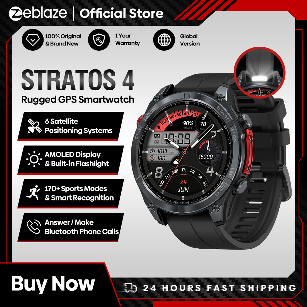 Altimeter Compass Watch - NUOVO Zeblaze Stratos 4 GPS Smart